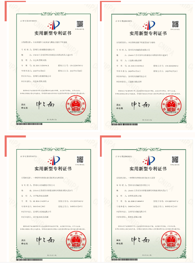 同大机械再添4项实用新型专利！以创新引擎驱动行业高效未来